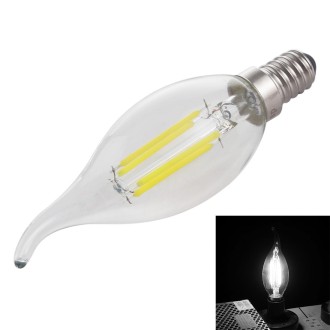 C35 E14 4W 4 LEDs 300 LM 6500K Dimmable Retro LED Filament Light Bulb Energy Saving Light, AC 220V(White Light)