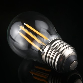 G45 E27 4W 4 LEDs 450 LM 3000K Retro Dimming LED Filament Light Bulb Energy Saving Light, AC 220V(Warm White)