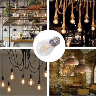 G45 E27 4W 4 LEDs 450 LM 3000K Retro Dimming LED Filament Light Bulb Energy Saving Light, AC 220V(Warm White)