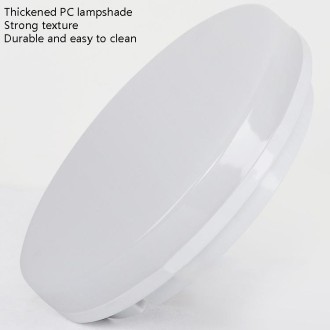 LED Ceiling Lamp Waterproof Moisture-Proof Dustproof Supply Light Bathroom Balcony Lamp, Power source: 230mm 18W(Round White Lig