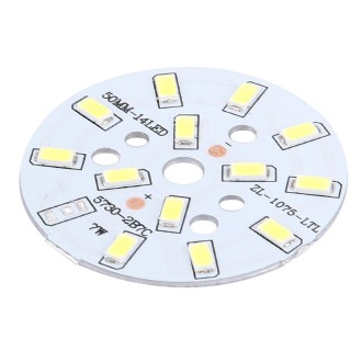 10 PCS 7W SMD 5730 Aluminum Base Light Panel, 14 LEDs 630 LM 3000-6500K, Diameter: 50mm