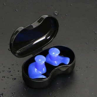 Swimming Waterproof Spiral Silicone Earplugs(Blue)