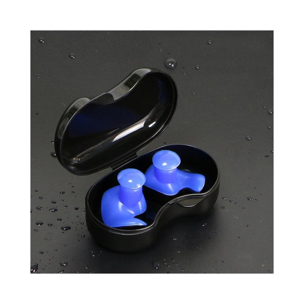 Swimming Waterproof Spiral Silicone Earplugs(Blue)