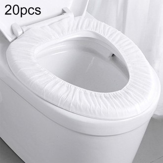 20pcs Paste Portable Waterproof Non-woven Disposable Toilet Seat Cover(White)