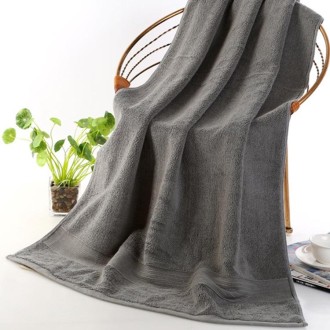 Add Thick Add Large Pure Cotton Bath Towel, Size: 70*140cm (Grey)