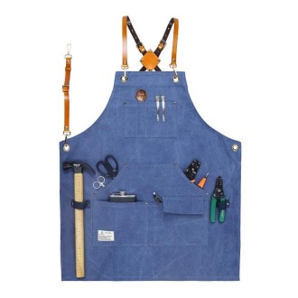 Carpentry Electrician Garden Heavy Canvas Workwear Apron, Color: Belt Blue