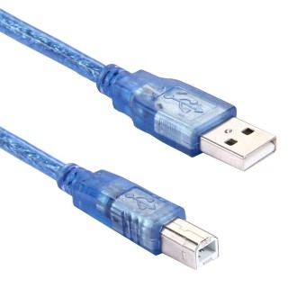 Normal USB 2.0 AM to BM Cable, with 2 core, Length: 5m(Blue)