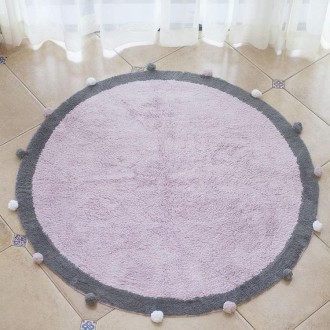 Round Ball Cotton Carpet Household Children Mat Doormat, Diameter: 1.2m(Pink)