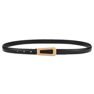 105cm Women Leather Belt Casual Versatile Retro Belt Jeans Waist Band(Black)