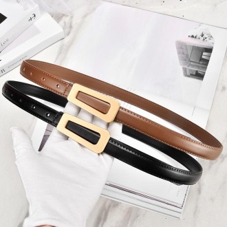 105cm Women Leather Belt Casual Versatile Retro Belt Jeans Waist Band(Black)