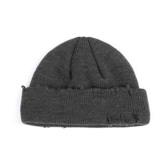 Ripped Beggar Knitted Hat Punk Autumn and Winter Woolen Cap(Grey)