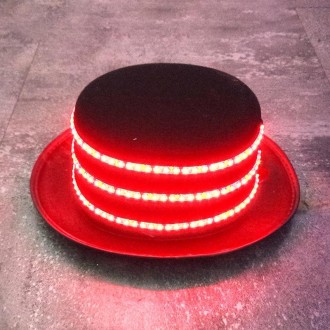 00068 LED Bar Luminous Jazz Hat Stage Magic Show Props, Color: Red Flashing