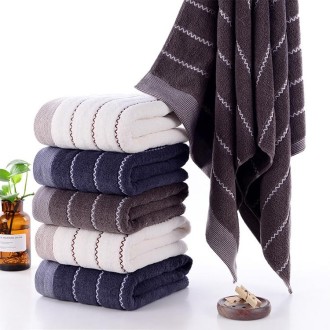 32-strand Cotton Wave Absorbent and Durable Bath Towel(Gray Blue)