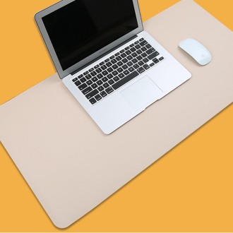 Multifunction Business PU Leather Mouse Pad Keyboard Pad Table Mat Computer Desk Mat, Size: 120 x 60cm(Apricot)