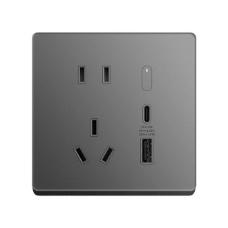 Original Xiaomi Smart Wall Socket Pro Smart Linkage 20W Fast Charging Works with Mijia APP(Dark Grey)