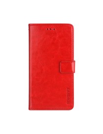 For Meizu 18 idewei Crazy Horse Texture Horizontal Flip Leather Case with Holder & Card Slots & Wallet(Red)