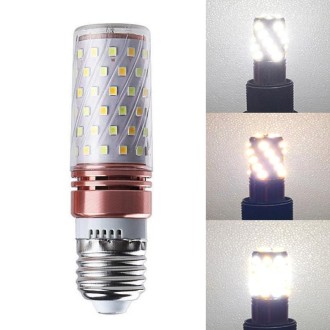 16W-E27  3 PCS No Flicker Corn Light Candle Bulb Screw Bulb, Light color: Three-color Light Home Style