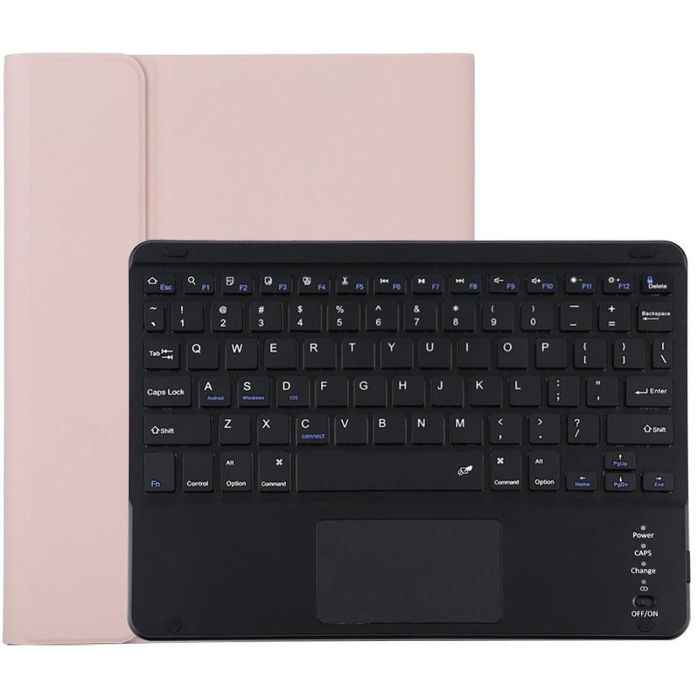 TG109BC Detachable Bluetooth Black Keyboard + Microfiber Leather Tablet Case for iPad Air 2020, with Touch Pad & Pen Slot & Hold