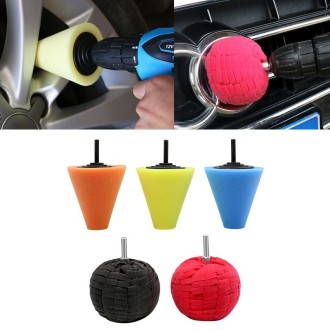 5 in 1 3 inch Car Polishing Disc Set Wheel Rim Polishing Waxing Sponge