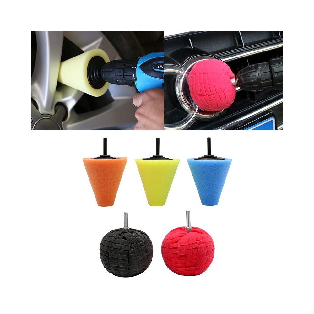 5 in 1 3 inch Car Polishing Disc Set Wheel Rim Polishing Waxing Sponge