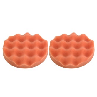 2 PCS Car Wax Sponge Round and Wavy Shape Sponge High-density Waxing Sponge，Size:15 x 15cm