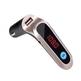 S7 Smart Digital Display Music Player Calling Car Charger, Color: Gold