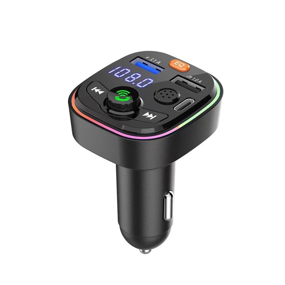 Q6 Car Bluetooth FM Transmitter Dual USB 3.1A Quick Charge Ambient Light