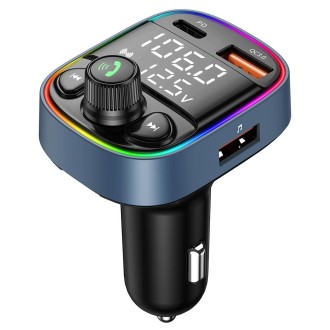 C87B PD QC3.0 Quick Charger Bluetooth 5.0 FM Transmitter Hands-free MP3 U Disk Car Music Player Kit