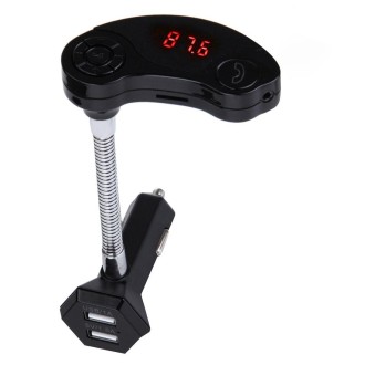 GT86 Dual USB Charger Car Bluetooth FM Transmitter Kit, Support LCD Display / TF Card Music Play / Hands-free(Black)