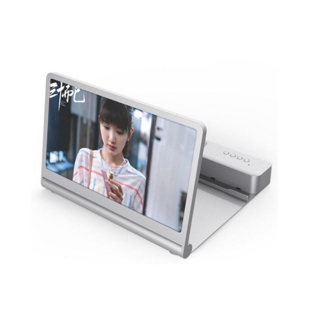 3D High-Definition Mobile Phone Screen Amplifier With Bluetooth Speaker Desktop Stand(White)