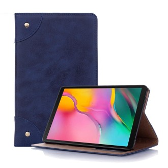 Retro Book Style Horizontal Flip Leather Case for Galaxy Tab A 8 (2019) P200 / P205,  with Holder & Card Slots & Wallet (Navy Bl