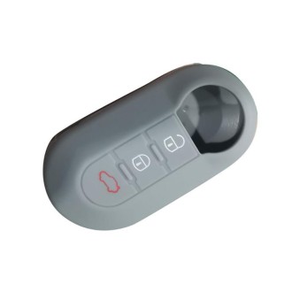 For Fiat 500 2pcs Folding 3 Button Remote Control Silicone Case(Gray)