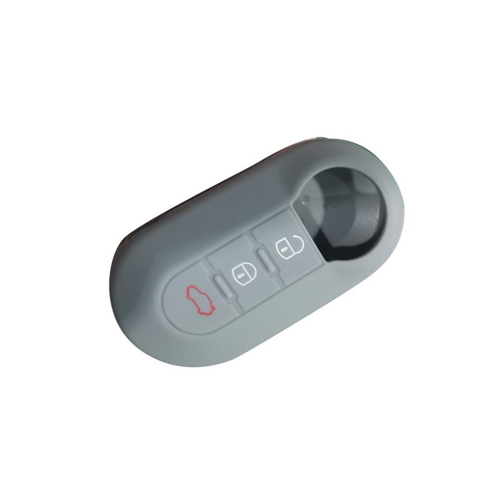 For Fiat 500 2pcs Folding 3 Button Remote Control Silicone Case(Gray)