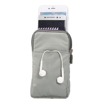 Universal Multi-function Plaid Texture Double Layer Zipper Sports Waist Bag / Shoulder Bag for iPhone X  & 7 & 7 Plus / Galaxy  