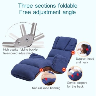 C5 Lazy Sofa Bed Bedroom Leisure Armrest Recliner Single Sofa Recliner (Navy Blue)