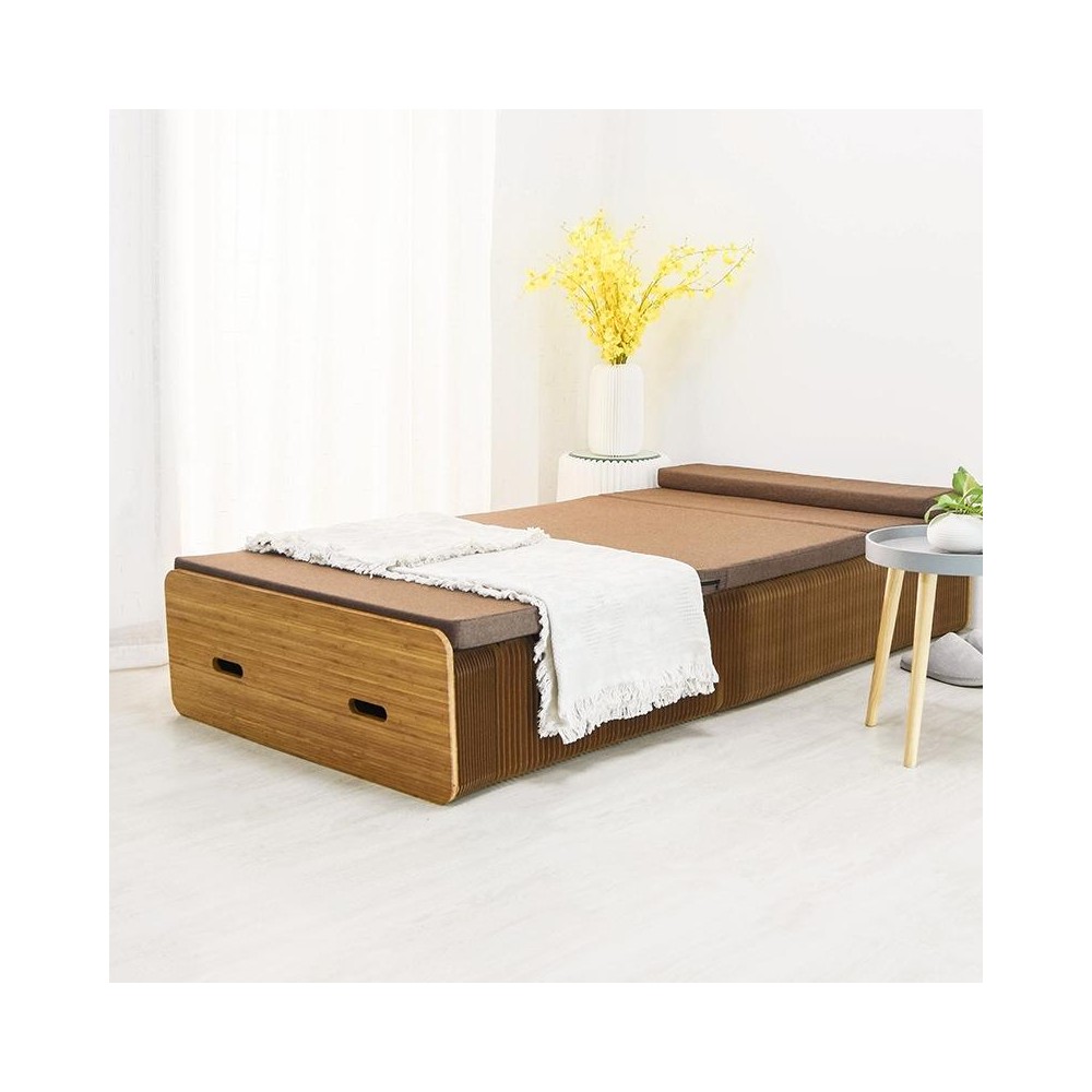 Creative Folding Single Bed, Size: Width: 200x90cm (Brown)