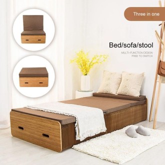 Creative Folding Single Bed, Size: Width: 200x90cm (Brown)