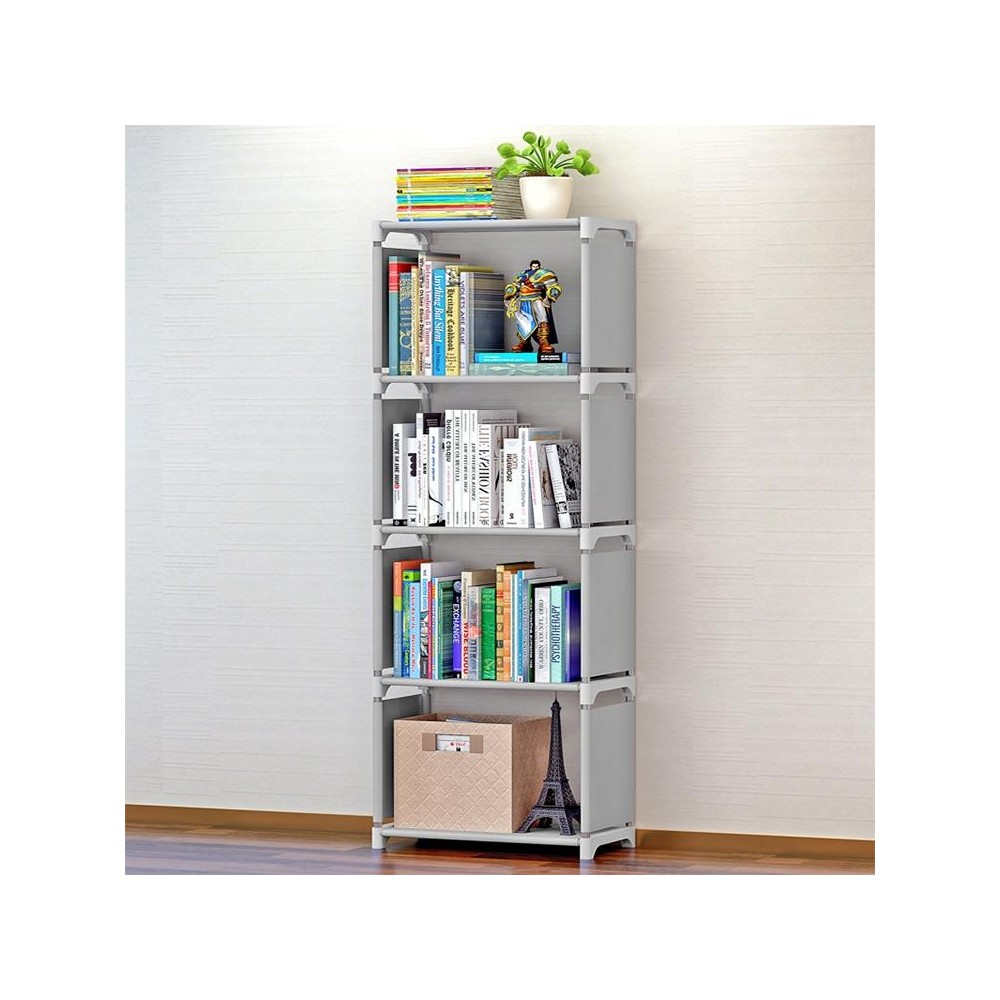 Children Bookshelf Storage Shelve Book Rack Bookcase for Home Furniture(Grey)