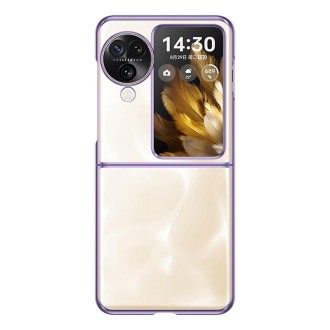 For OPPO Find N3 Flip Full Coverage Electroplate PC Transparent Phone Case(Purple)