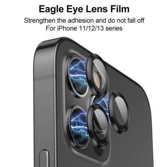 For iPhone 12 mini CD Texture Metal Lens Tempered Film(Space Grey)