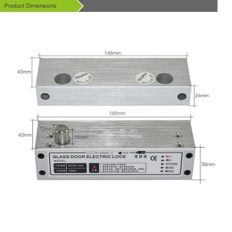 Top And Bottom Frameless Glass Door Aluminum Alloy Electric Mortise Lock(Right)