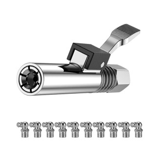 PC002 Lock Clamp Type High Pressure Grease Nozzle, Style: Butter Mouth+10 90 Degrees Heads