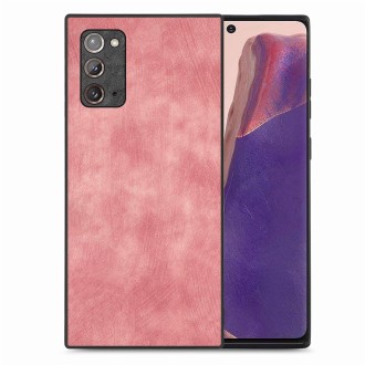 For Samsung Galaxy Note20 Vintage Leather PC Back Cover Phone Case(Pink)