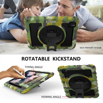 For iPad Pro 11 (2020) PC + Silicone Shockproof Combination Tablet Case with 360 Degree Rotating Holder & Handle(Camouflage)