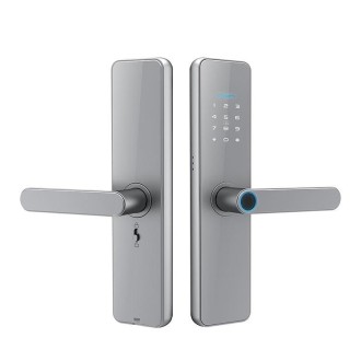 C91 Tuya Smart WiFi Password Fingerprint Electronic Door Lock(Silver)