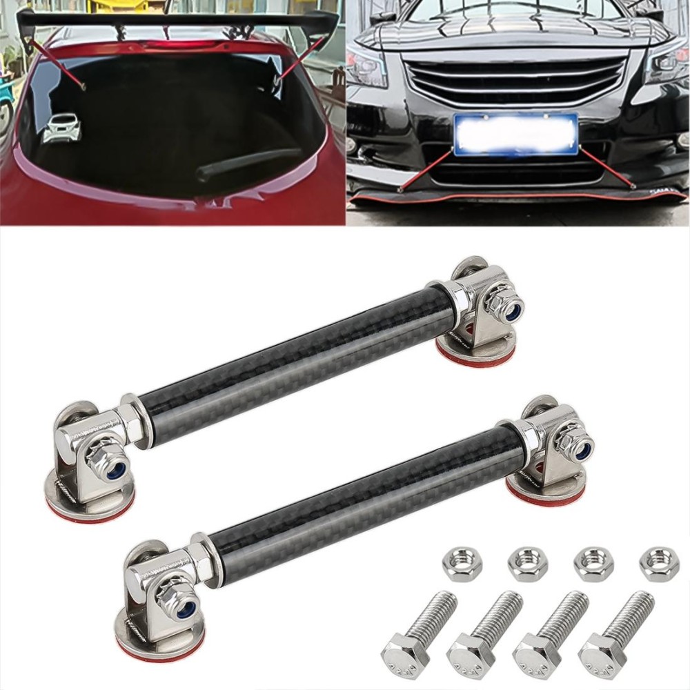 2 PCS Car Modification Adhesive Surrounded Rod Lever Front and Rear Bars Fixed Front Lip Back Shovel, Length: 7.5cm(Carbon Fiber