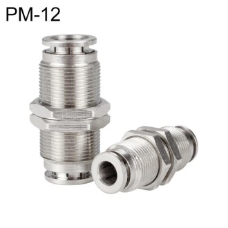 PM-12 LAIZE Nickel Plated Copper Bulkhead Straight Pneumatic Quick Connector