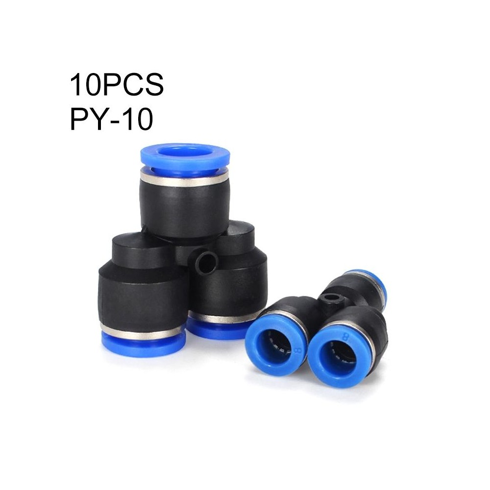 PY-10 LAIZE 10pcs Plastic Y-type Tee Reducing Pneumatic Quick Fitting Connector