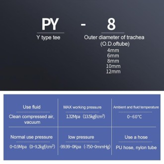 PY-10 LAIZE 10pcs Plastic Y-type Tee Reducing Pneumatic Quick Fitting Connector