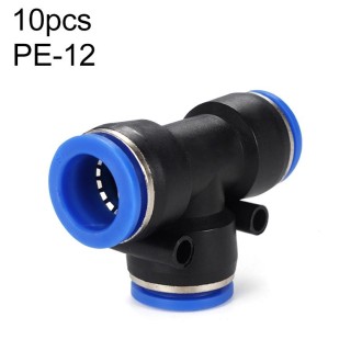 PE-12 LAIZE 10pcs PBT Plastic Tee Joint Pneumatic Quick Fitting Connector